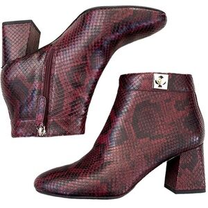 Kate Spade Textured Snakeskin Leather Ankle Boots Size 6.5 EUC